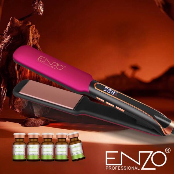 مكواة فرد الشعر + 5 عبوات سيروم Enzo En-2421