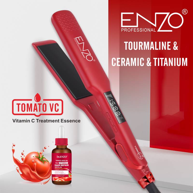 مكواة فرد وتجعيد الشعر + 4 عبوات سيروم Enzo En-3219