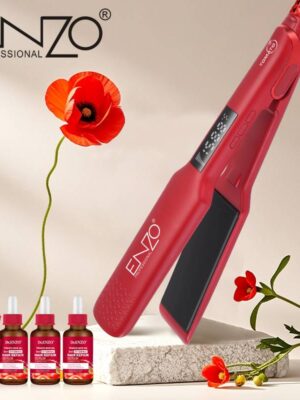 مكواة فرد وتجعيد الشعر + 4 عبوات سيروم Enzo En-3219