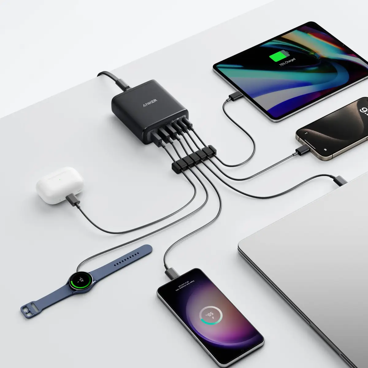 شاحن أنكر 112 واط متعدد بـ 6 منافذ