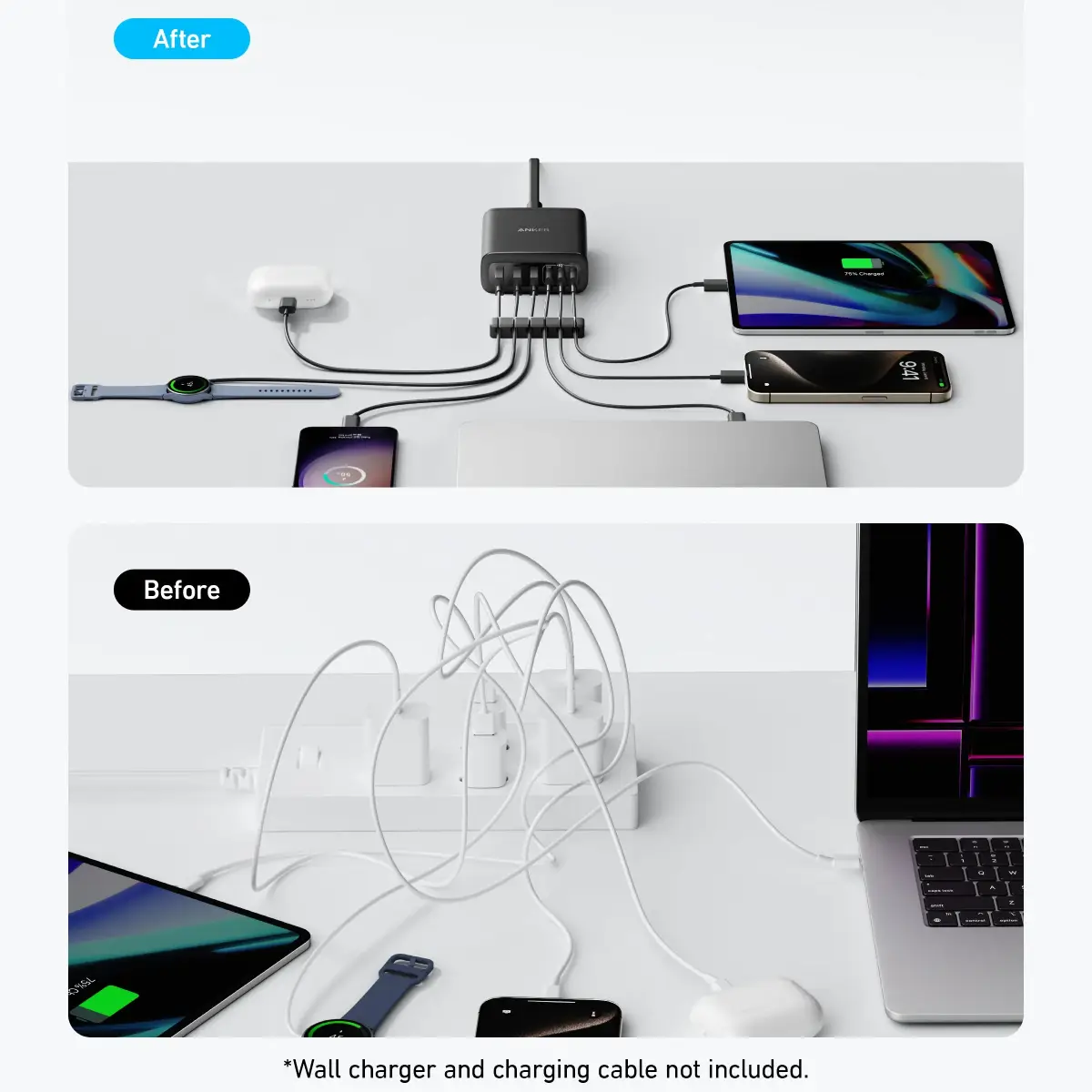 شاحن أنكر 112 واط متعدد بـ 6 منافذ