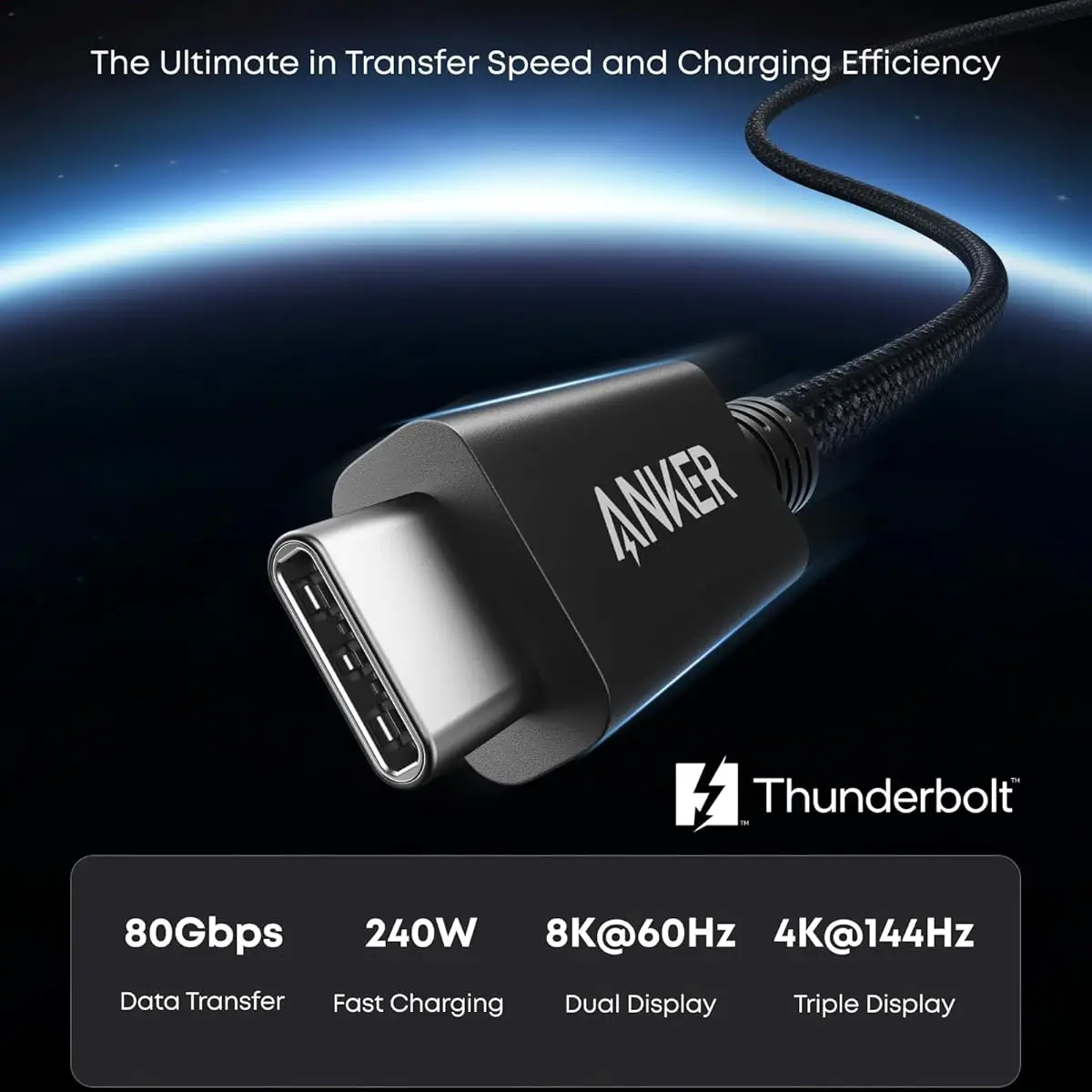 كابل أنكر برايم Thunderbolt 5 – USB‑C