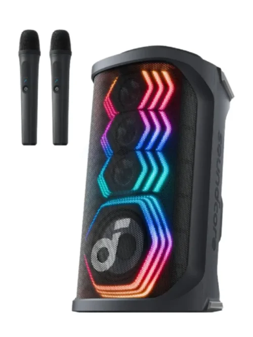 مكبر صوت حفلات ذكي مع مايكروفونات لاسلكية